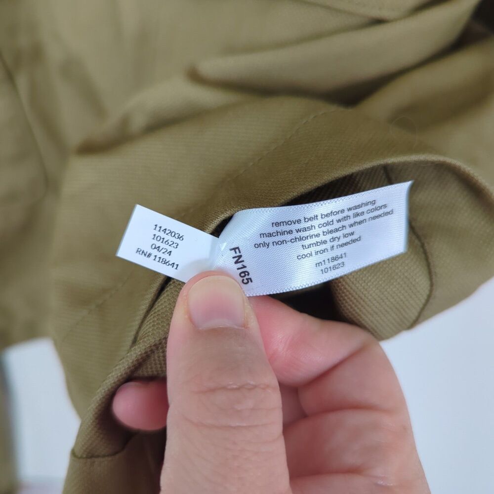 Lane Bryant Khaki Canvas Belted Tie Front Utility Jacket Size 16 Neutral - Picture 5 of 8